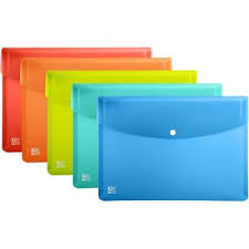 [P008379] A4 Document Pouch Pp W/Press Clip-Assorted Colours
